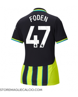 Manchester City Phil Foden #47 Maglia Gara Trasferta Repliche 2024-25 Donna